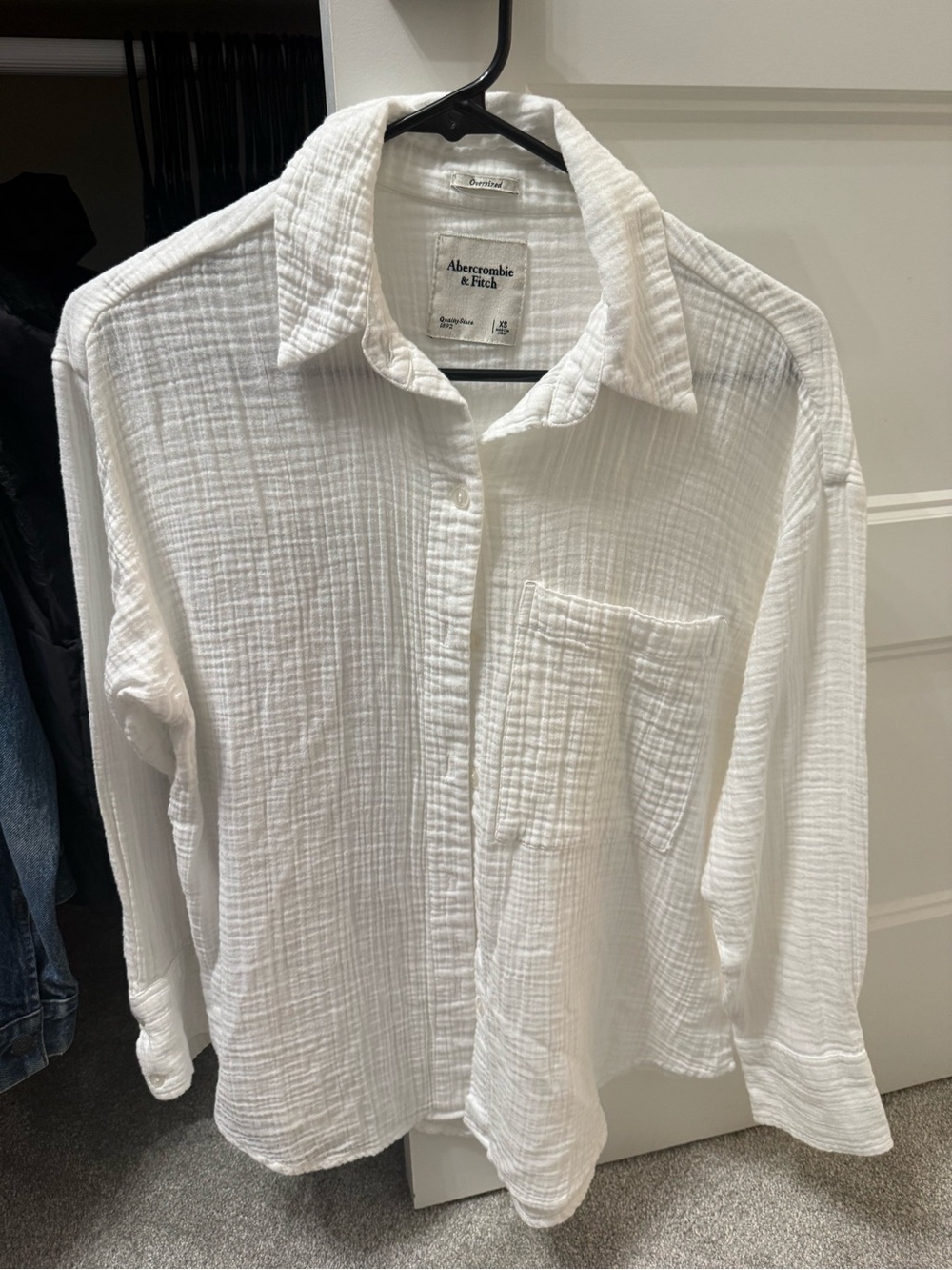Abercrombie & Fitch Textured Oversized Button-Up